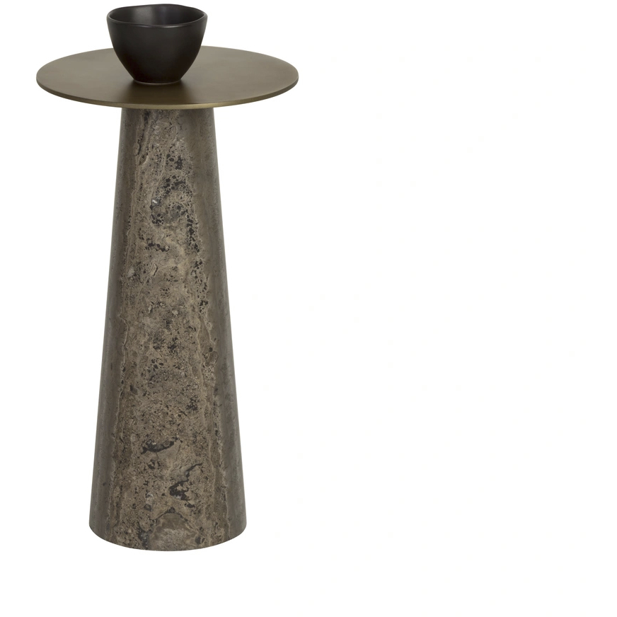 Aditi 22 X 12 inch Antique Brass / Antique Brown End Table